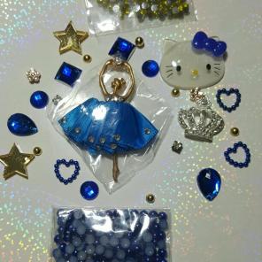 Blue kitty dance deco/embellishment set