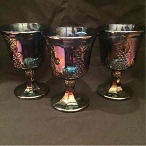 3 Indiana Glass Goblets