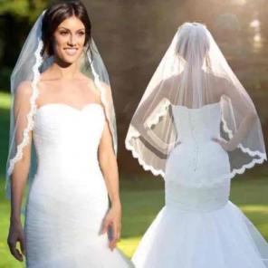 New Lace edge wedding veil