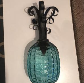 Blue Pineapple Candle Stick Holder
