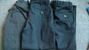 Three pairs navy pants boys size 7