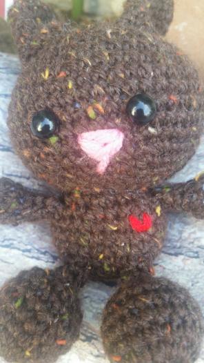 Wool chocolate tweed bunny
