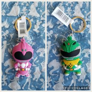 Pink and Green Ranger keychain bundle