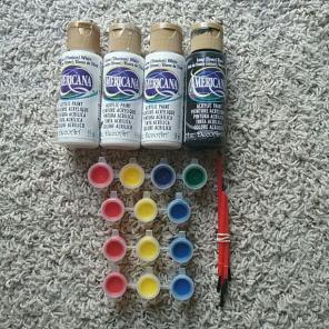 Paints and brushes