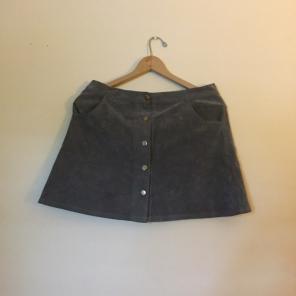 Suede Button Down Skirt