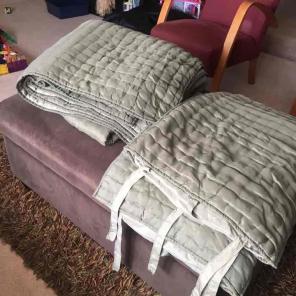 Pottery Barn Silk Reversible Duvet/shams