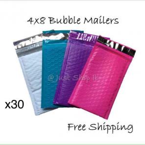 (30) 4X8 Color Bubble Mailers