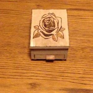 Wood Burned Designed craft box
