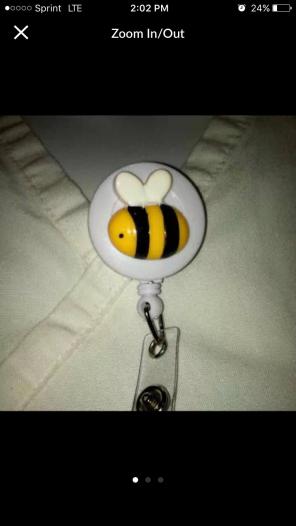 Save Bumble Bee ID Badge Holder Nurse RN