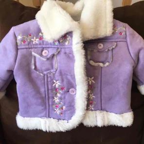 Purple Suede baby coat (12M)