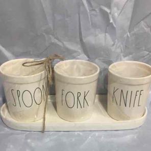 Rae Dunn spoon fork knife