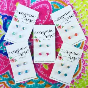 6mm Crystal Stud Earrings