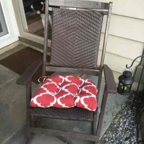 Wooden Rocking Chair with Cushions