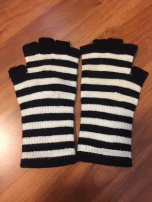 Black And White Fingerless Gloves