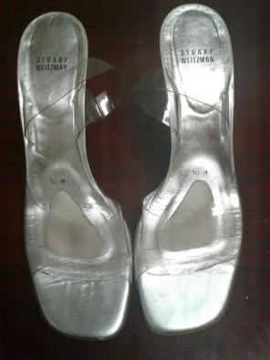 Vtg Stuart Weitzman Lucite Slingbacks