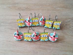 Spongebob and Patrick shower rods