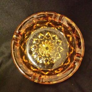 Vintage heavy glass ashtray