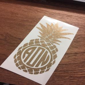 Pineapple Monogram Decal GLITTER