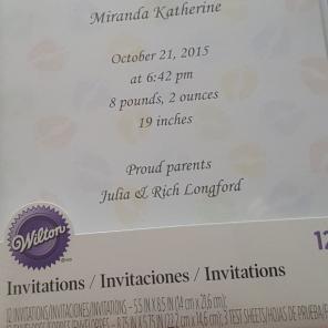 Baby shower/Announcing Baby Invitations