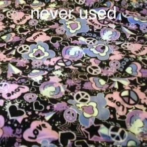 Purple/black 1 panel fleece throw NWOT