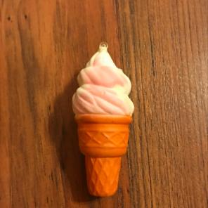 Pink And White Ice Cream Cone