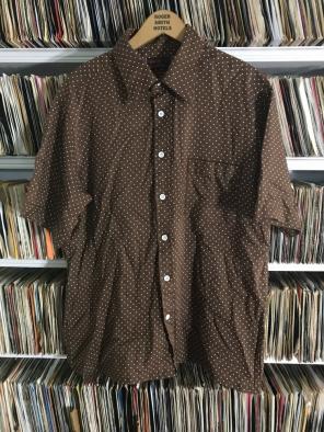 1960's Brown Polka Dot Button Down Shirt
