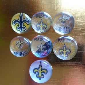 New Orleans Saints glass bead magnets