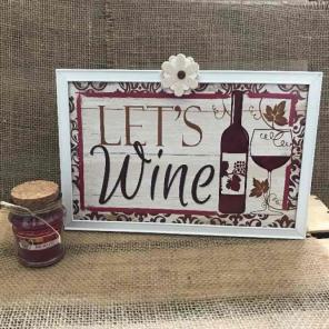 Wine Decor Sign & Merlot Candle Set