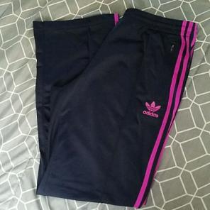 Navy & Magenta Adidas Track Pants