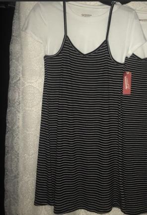 White and Black Stripe Dress