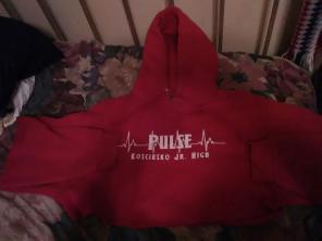 Red Cropped hoodie with red tank top
