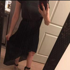 Xhilaration Hi/Lo Pleated Black Skirt,XS