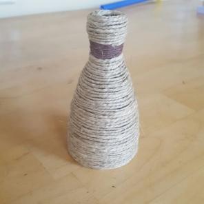 Tan and brown glass vase