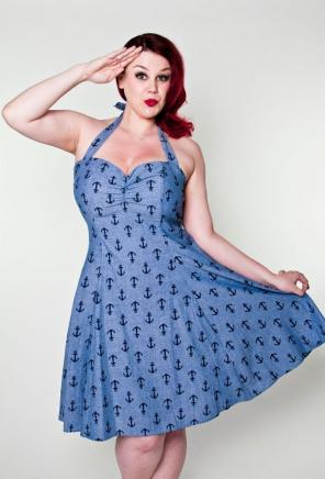 Pinup Style Plus Size Anchor Dress