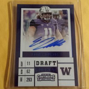 2017 Eagles Elijah Qualls RC auto blue