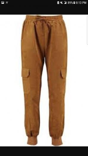 Soft touch cargo joggers size 6