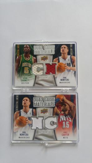 2 dual Jersey cards Nowitzki and Garnett