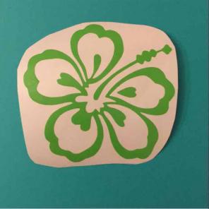 Light Green Hibiscus Decal