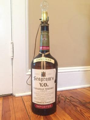 BIG Vintage Seagrams Whiskey Bottle Lamp