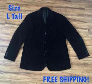 Eddie Bauer Corduroy blk jacket men LT