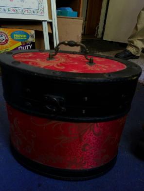 Red Brocade and Black wooden case