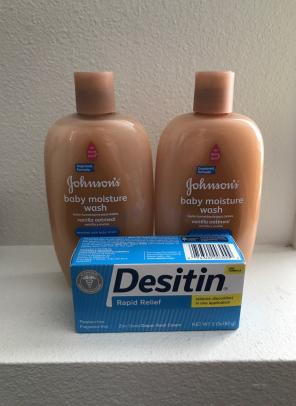 Johnson's Baby Wash & Desitin Rash Cream