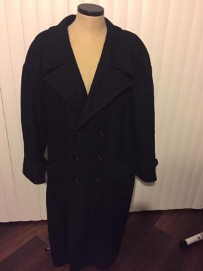 Black Men's Wool Coat Size 2XL