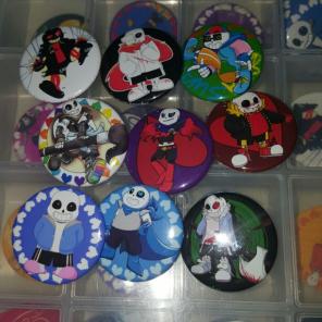 Sans button back Undertale pinback AU