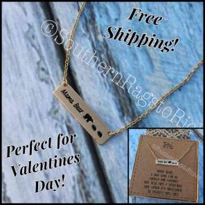 Mama Bear 2 Baby Cubs Bar Gold Necklace