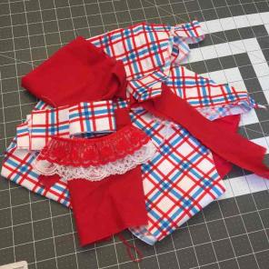 Red white and blue fabric bundle