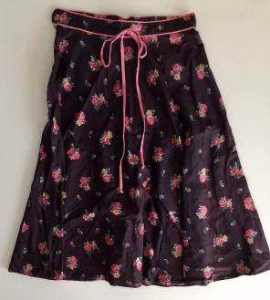 Vintage Cotton Flair Skirt XS