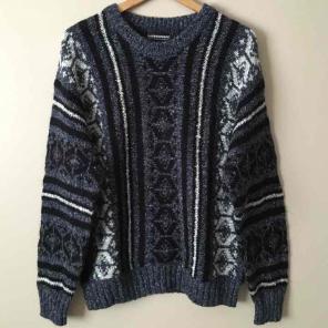 Vintage 80s Patterned Wool Blend Sweater