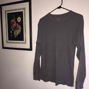 Hane's Men's Grey Long-John Shirt