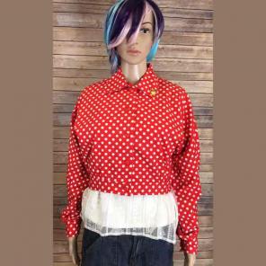 Red w/ white polkadot cropped jacket